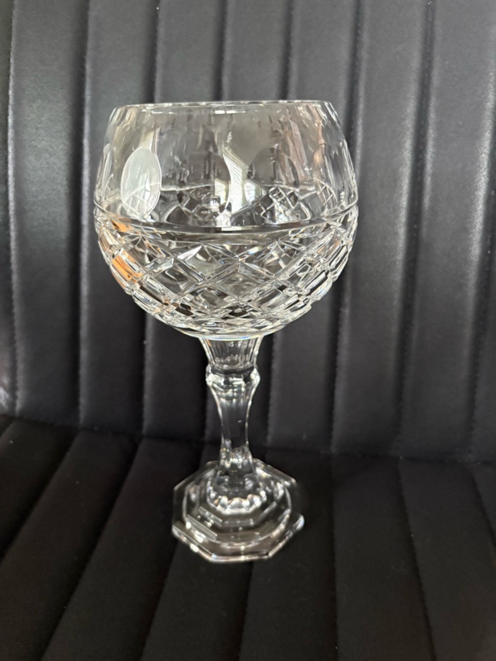 Cut Glass Crystal Goblet - Clear Leaded Wine Glass